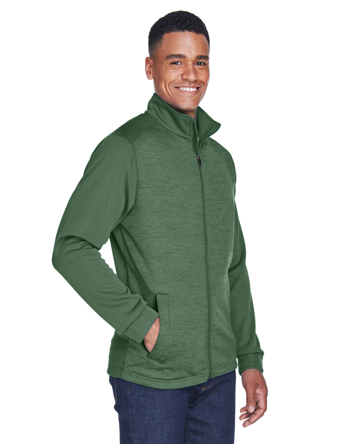 Devon & Jones Men's Newbury Colorblock Mélange Fleece Full-Zip Devon & Jones