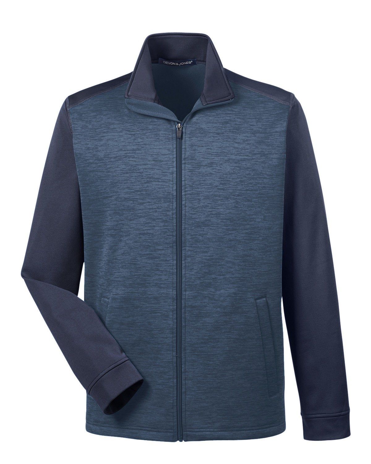 Devon & Jones Men's Newbury Colorblock Mélange Fleece Full-Zip Devon & Jones