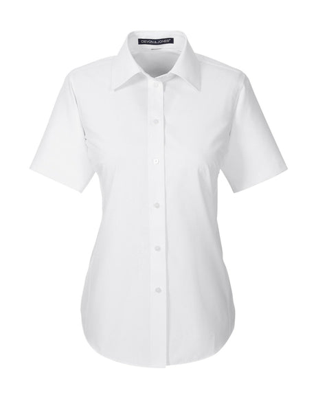 Devon & Jones Ladies' Crown Woven Collection™ Solid Broadcloth Short-Sleeve Shirt Devon & Jones