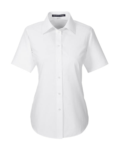 Devon & Jones Ladies' Crown Woven Collection™ Solid Broadcloth Short-Sleeve Shirt