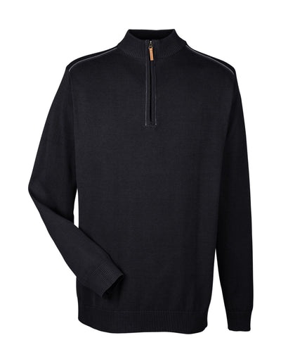 Devon & Jones Men's Manchester Fully-Fashioned Quarter-Zip Sweater