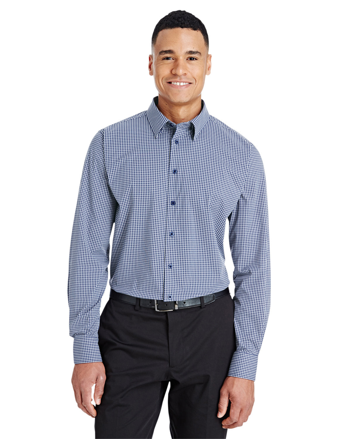 Devon & Jones CrownLux Performance™ Men's Tonal Mini Check Shirt Devon & Jones