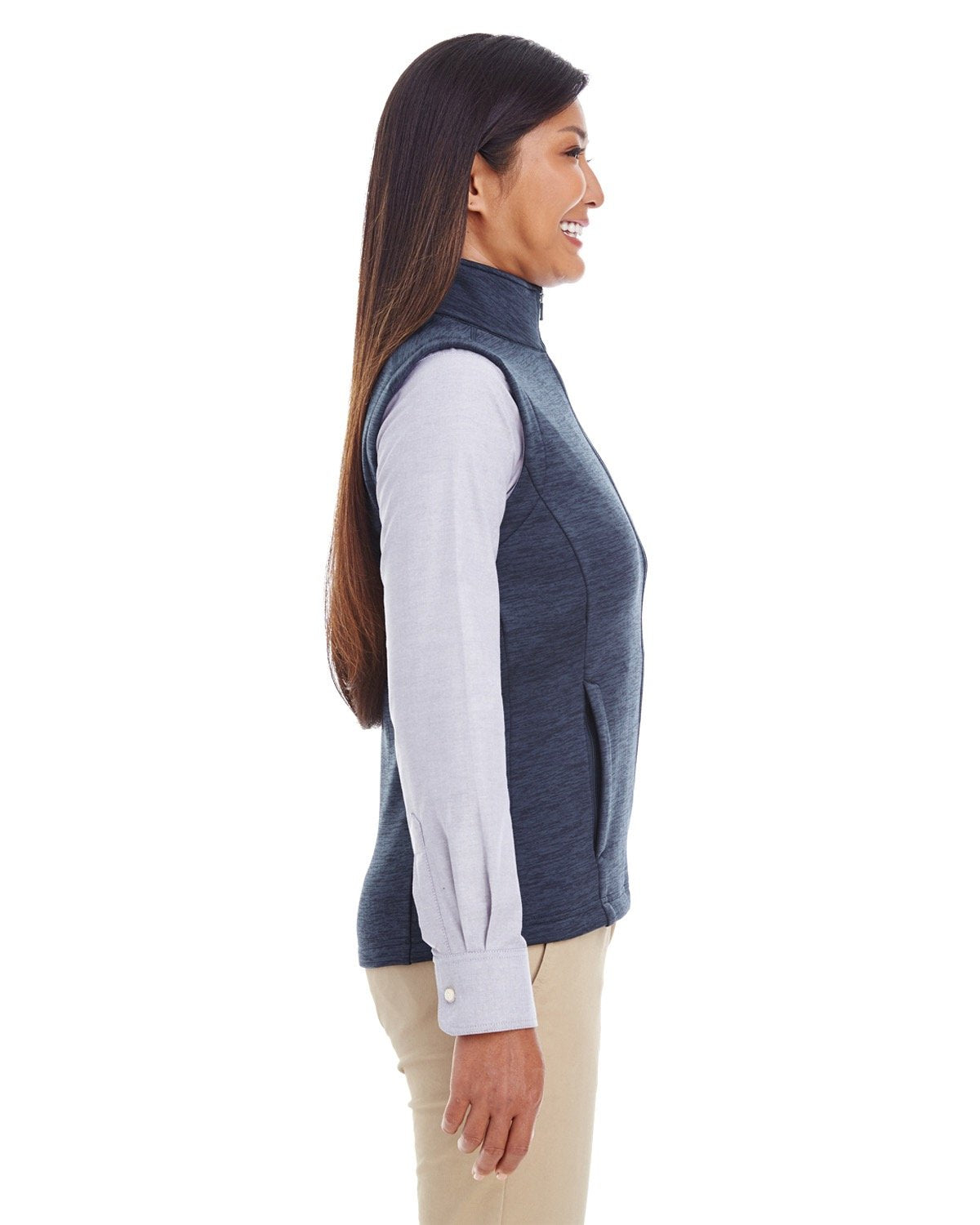 Devon & Jones Ladies' Newbury Mélange Fleece Vest Devon & Jones