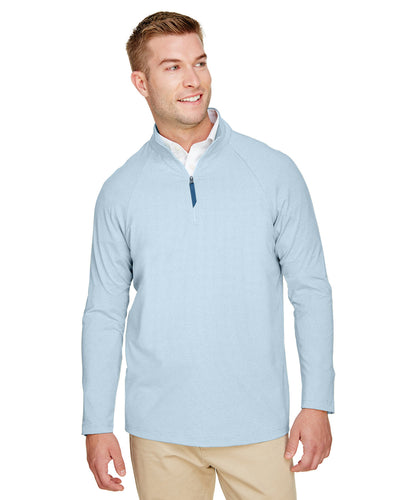 Devon & Jones CrownLux Performance™ Men's Clubhouse Micro-Stripe Quarter-Zip
