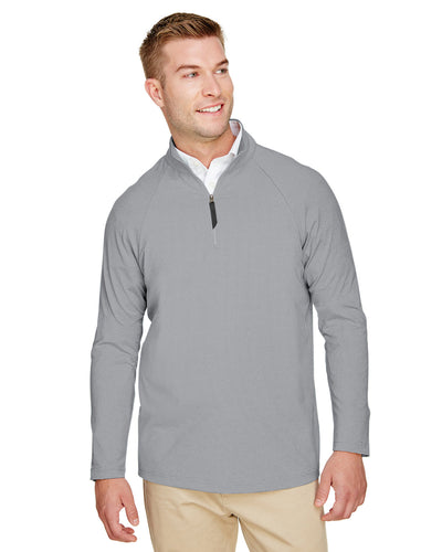 Devon & Jones CrownLux Performance™ Men's Clubhouse Micro-Stripe Quarter-Zip