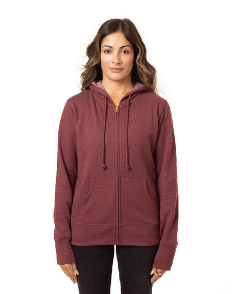 econscious Ladies' Heathered Full-Zip Hooded Sweatshirt econscious