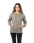 econscious Ladies' Heathered Full-Zip Hooded Sweatshirt econscious