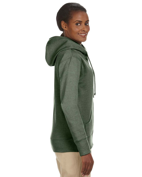 econscious Ladies' Heathered Full-Zip Hooded Sweatshirt econscious