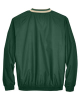 UltraClub Adult Long-Sleeve Microfiber Crossover V-Neck Wind Shirt