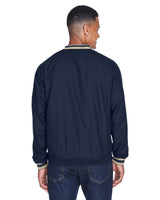 UltraClub Adult Long-Sleeve Microfiber Crossover V-Neck Wind Shirt