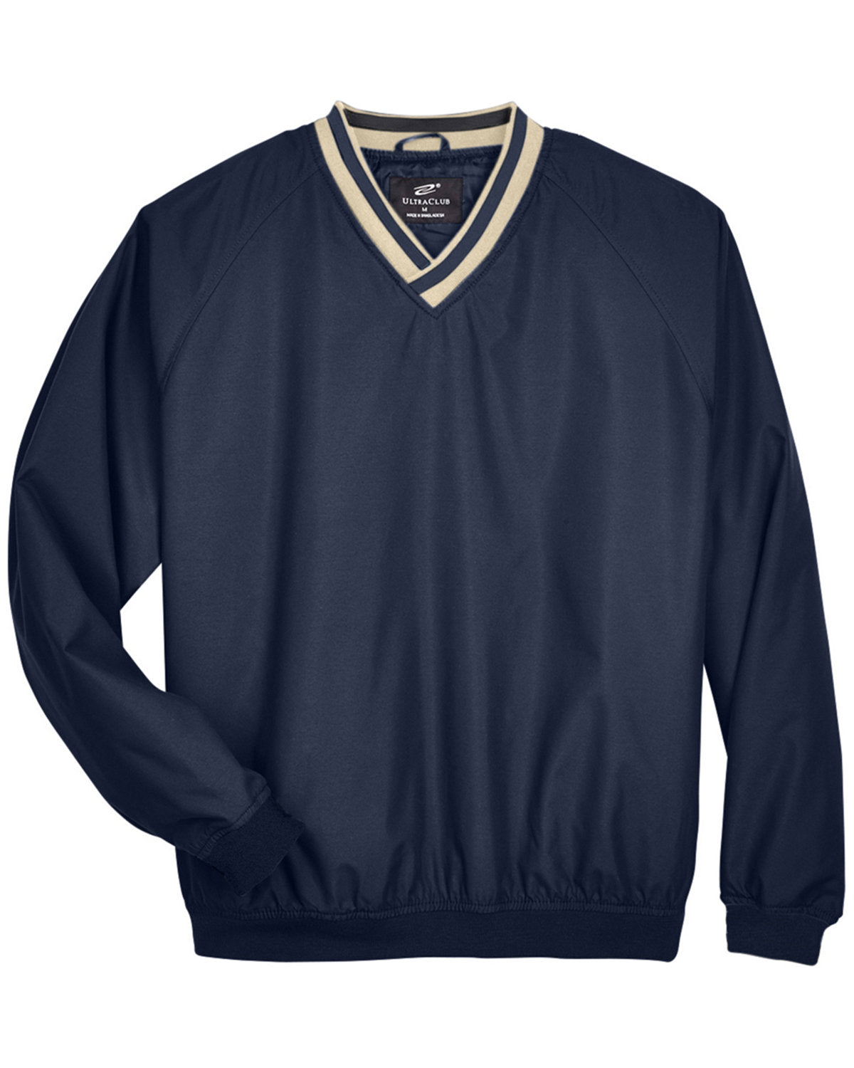UltraClub Adult Long-Sleeve Microfiber Crossover V-Neck Wind Shirt