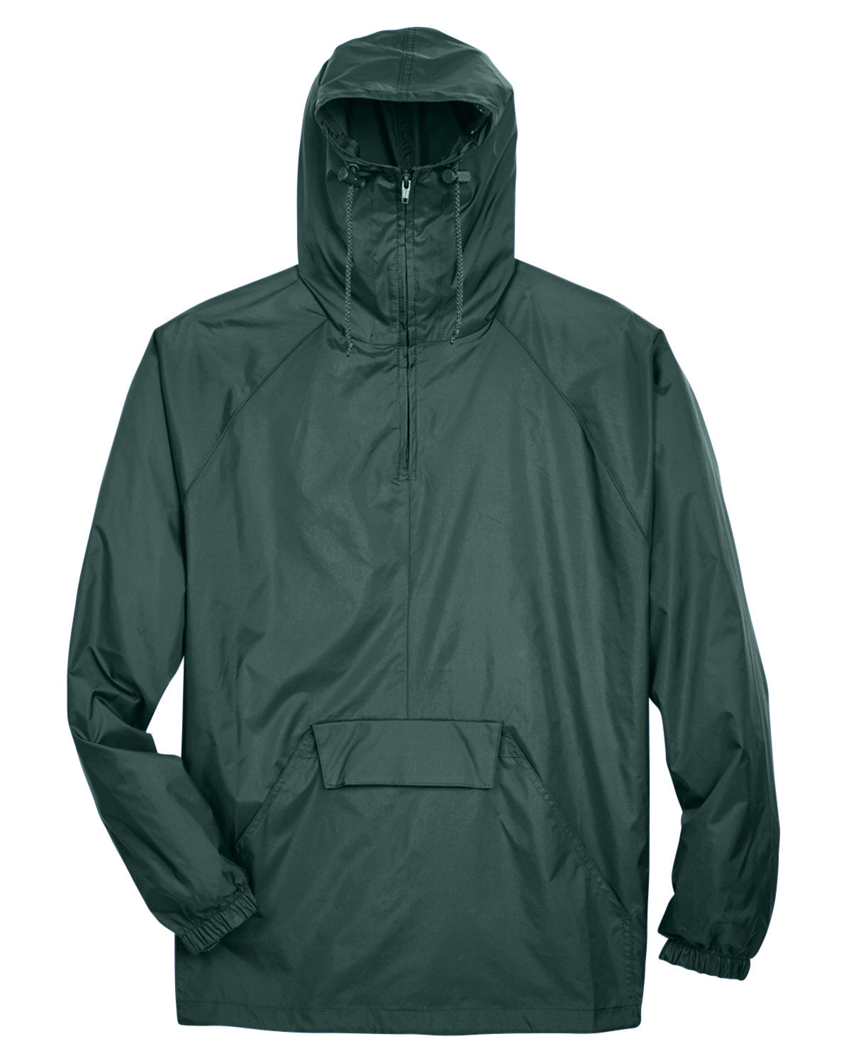 UltraClub Adult Quarter-Zip Hooded Pullover Pack-Away Jacket UltraClub