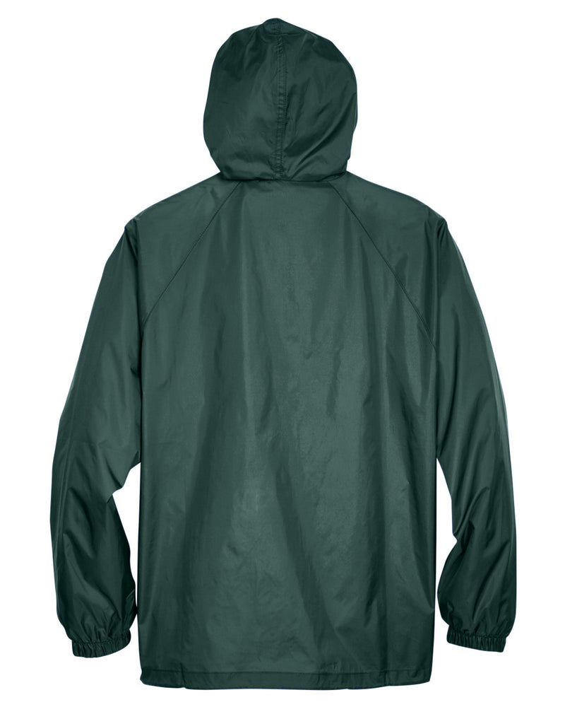 UltraClub Adult Quarter-Zip Hooded Pullover Pack-Away Jacket