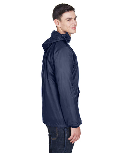 UltraClub Adult Quarter-Zip Hooded Pullover Pack-Away Jacket