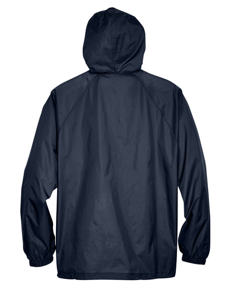 UltraClub Adult Quarter-Zip Hooded Pullover Pack-Away Jacket UltraClub