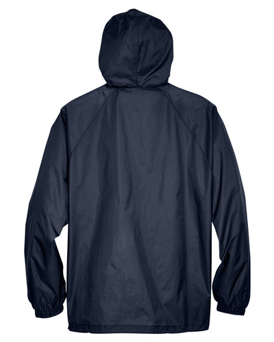 UltraClub Adult Quarter-Zip Hooded Pullover Pack-Away Jacket