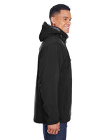 North End Men's Glacier Insulated Three-Layer Fleece Bonded Soft Shell Jacket with Detachable Hood North End