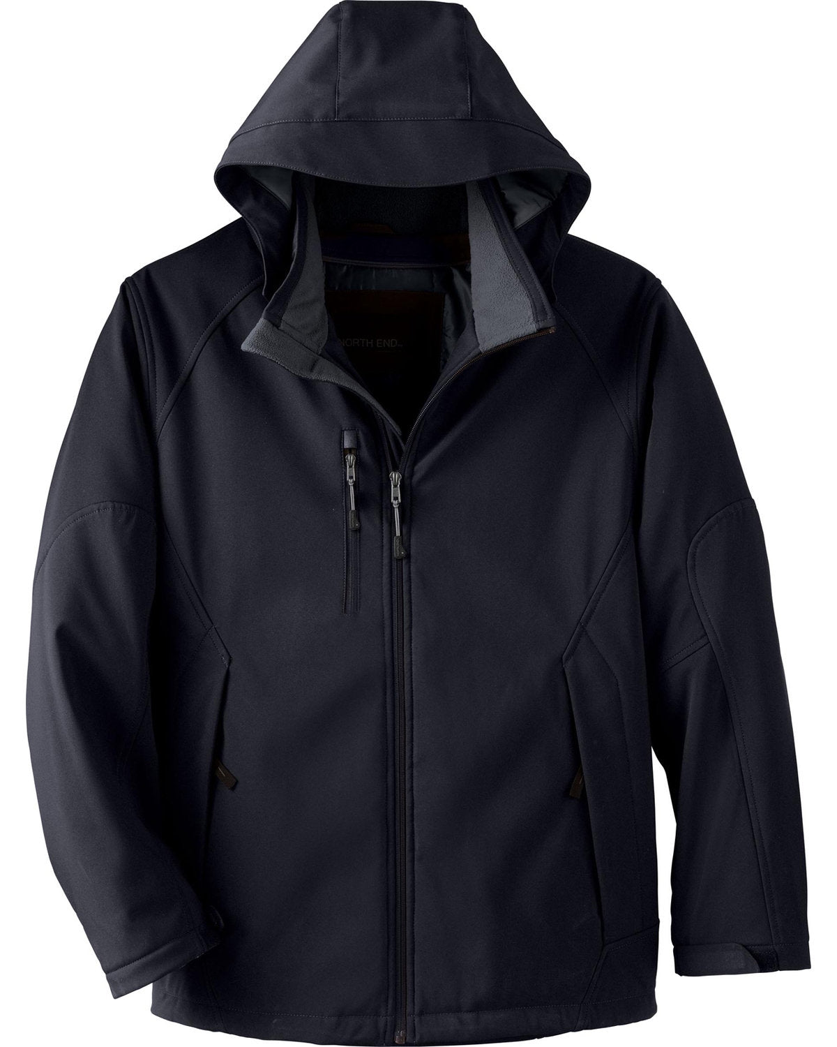 North End Men's Glacier Insulated Three-Layer Fleece Bonded Soft Shell Jacket with Detachable Hood North End