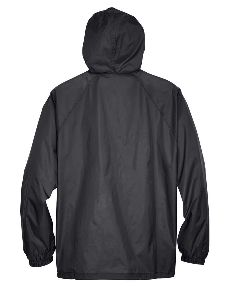 UltraClub Adult Quarter-Zip Hooded Pullover Pack-Away Jacket