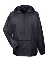 UltraClub Adult Quarter-Zip Hooded Pullover Pack-Away Jacket UltraClub