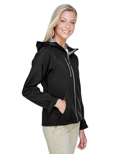 North End Ladies' Prospect Two-Layer Fleece Bonded Soft Shell Hooded Jacket