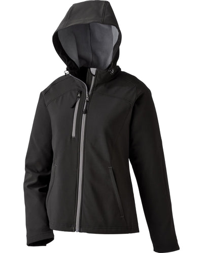 North End Ladies' Prospect Two-Layer Fleece Bonded Soft Shell Hooded Jacket