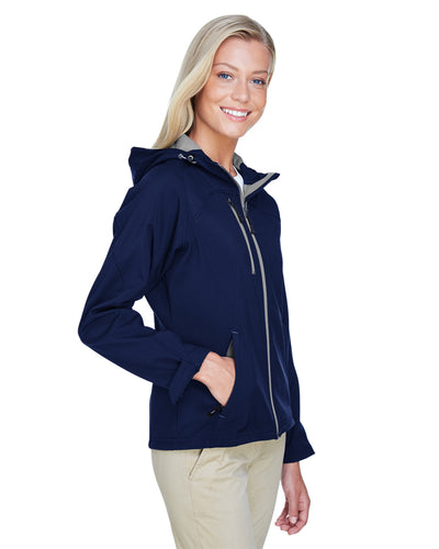 North End Ladies' Prospect Two-Layer Fleece Bonded Soft Shell Hooded Jacket