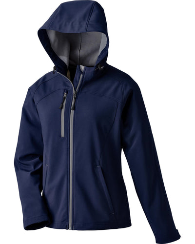 North End Ladies' Prospect Two-Layer Fleece Bonded Soft Shell Hooded Jacket