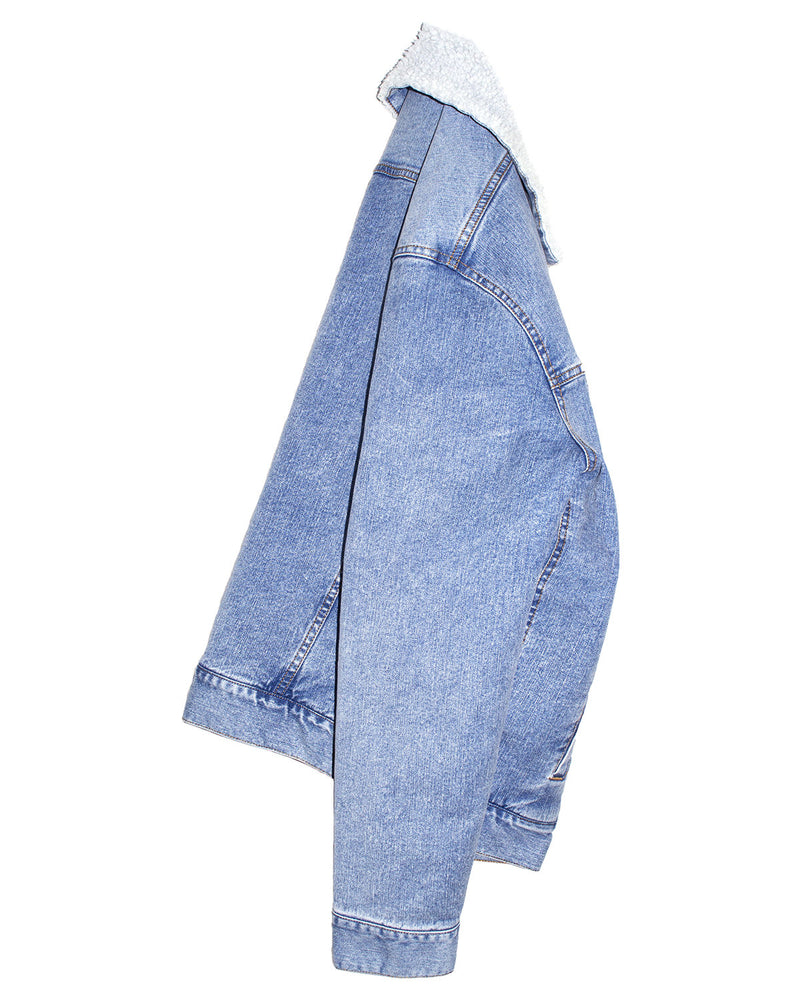 Threadfast Apparel Unisex Sherpa-Lined Denim Jacket