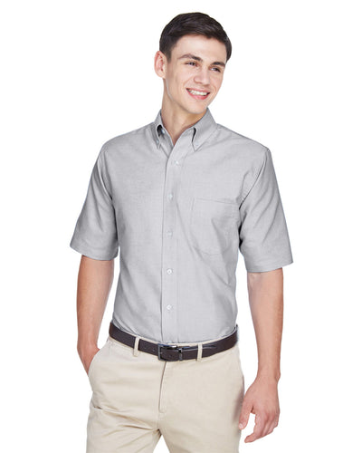 UltraClub Men's Classic Wrinkle-Resistant Short-Sleeve Oxford