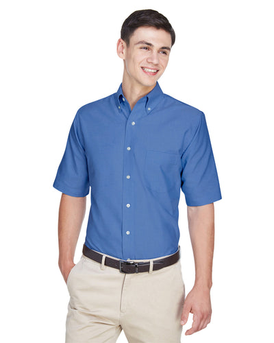 UltraClub Men's Classic Wrinkle-Resistant Short-Sleeve Oxford