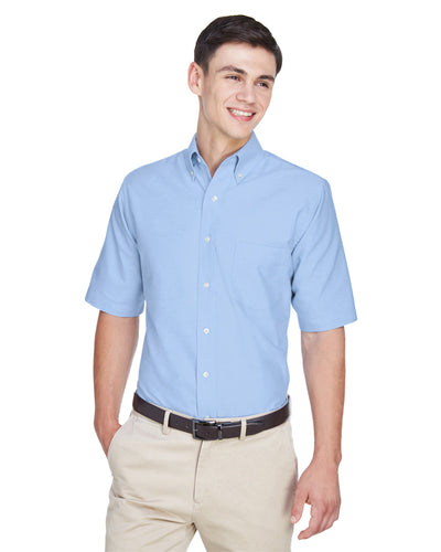 UltraClub Men's Classic Wrinkle-Resistant Short-Sleeve Oxford