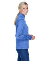 UltraClub Ladies' Cool & Dry Heathered Performance Quarter-Zip UltraClub
