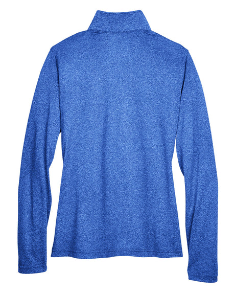 UltraClub Ladies' Cool & Dry Heathered Performance Quarter-Zip UltraClub