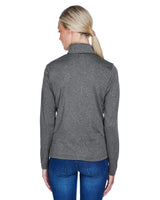 UltraClub Ladies' Cool & Dry Heathered Performance Quarter-Zip UltraClub