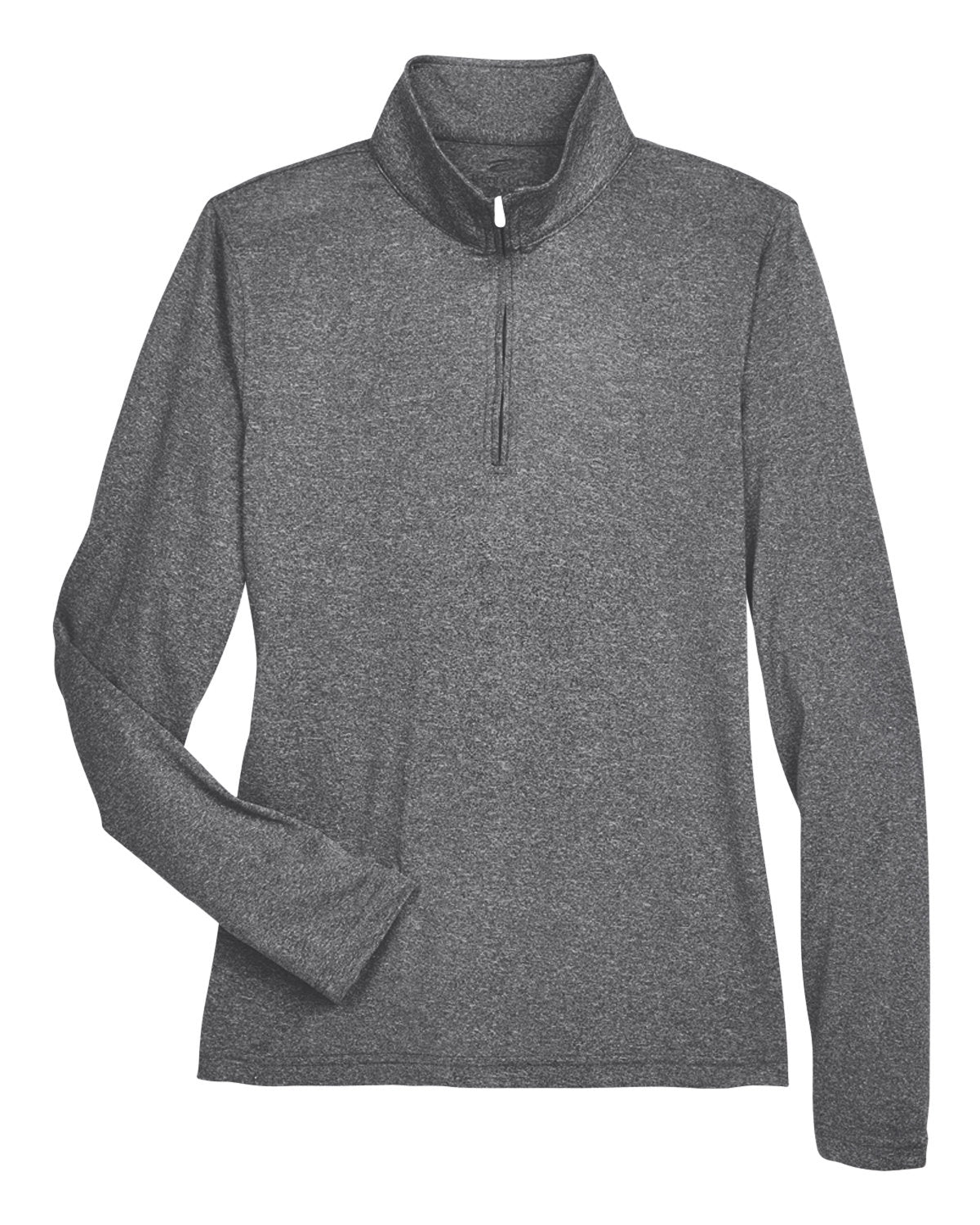 UltraClub Ladies' Cool & Dry Heathered Performance Quarter-Zip UltraClub