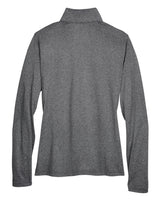 UltraClub Ladies' Cool & Dry Heathered Performance Quarter-Zip UltraClub