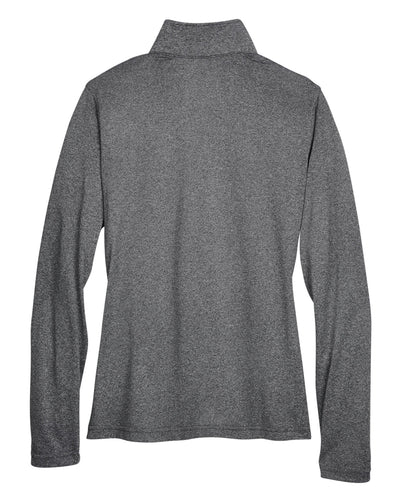 UltraClub Ladies' Cool & Dry Heathered Performance Quarter-Zip