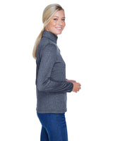 UltraClub Ladies' Cool & Dry Heathered Performance Quarter-Zip UltraClub