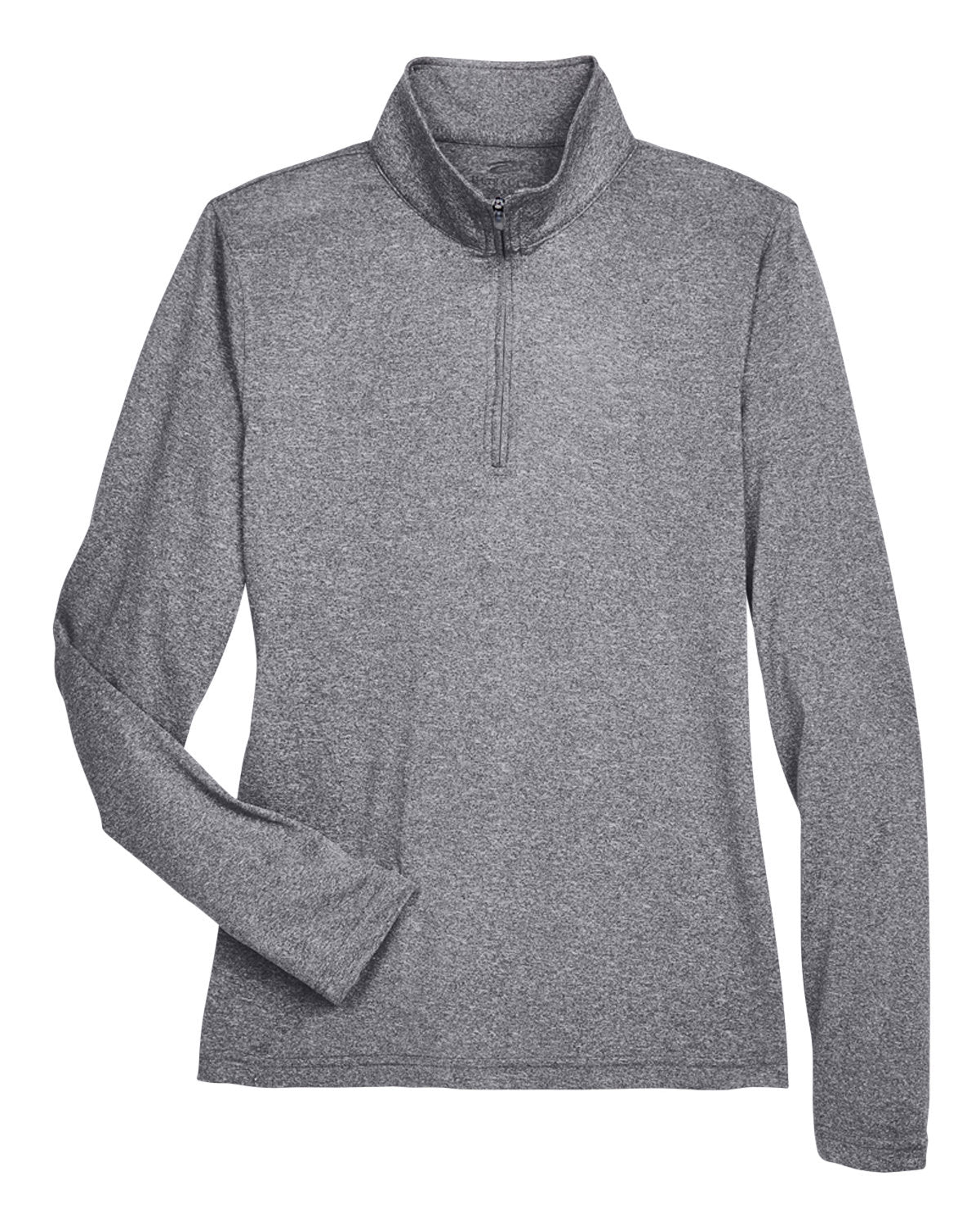 UltraClub Ladies' Cool & Dry Heathered Performance Quarter-Zip UltraClub