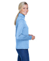 UltraClub Ladies' Cool & Dry Heathered Performance Quarter-Zip UltraClub