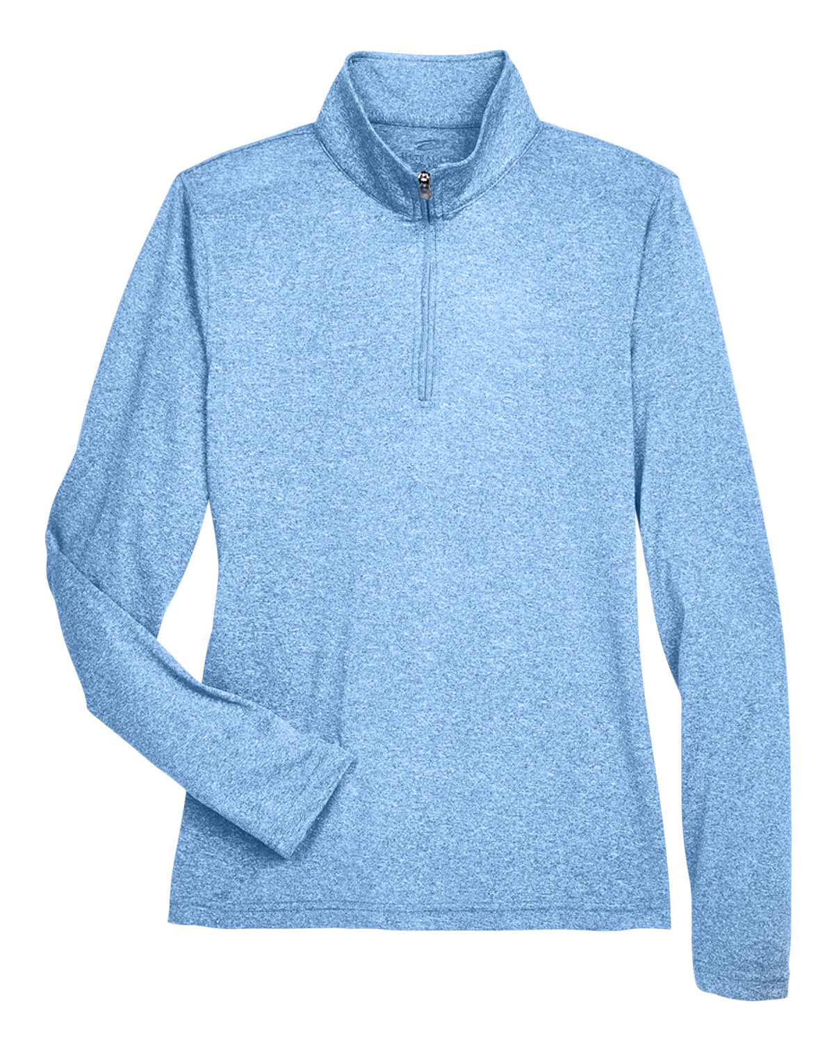 UltraClub Ladies' Cool & Dry Heathered Performance Quarter-Zip UltraClub