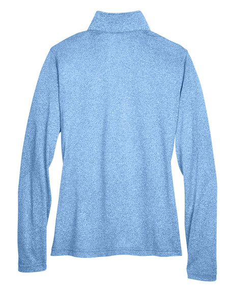 UltraClub Ladies' Cool & Dry Heathered Performance Quarter-Zip UltraClub