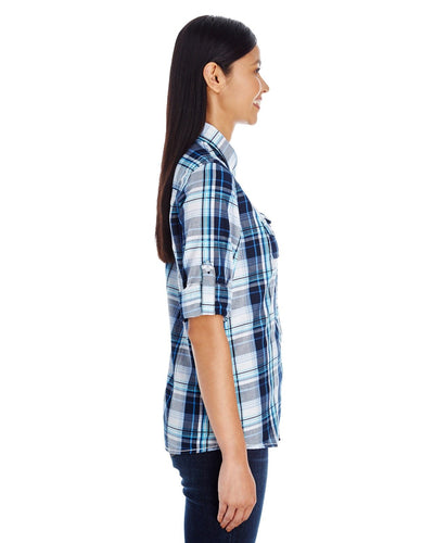 Burnside Ladies' Long-Sleeve Plaid Pattern Woven Shirt
