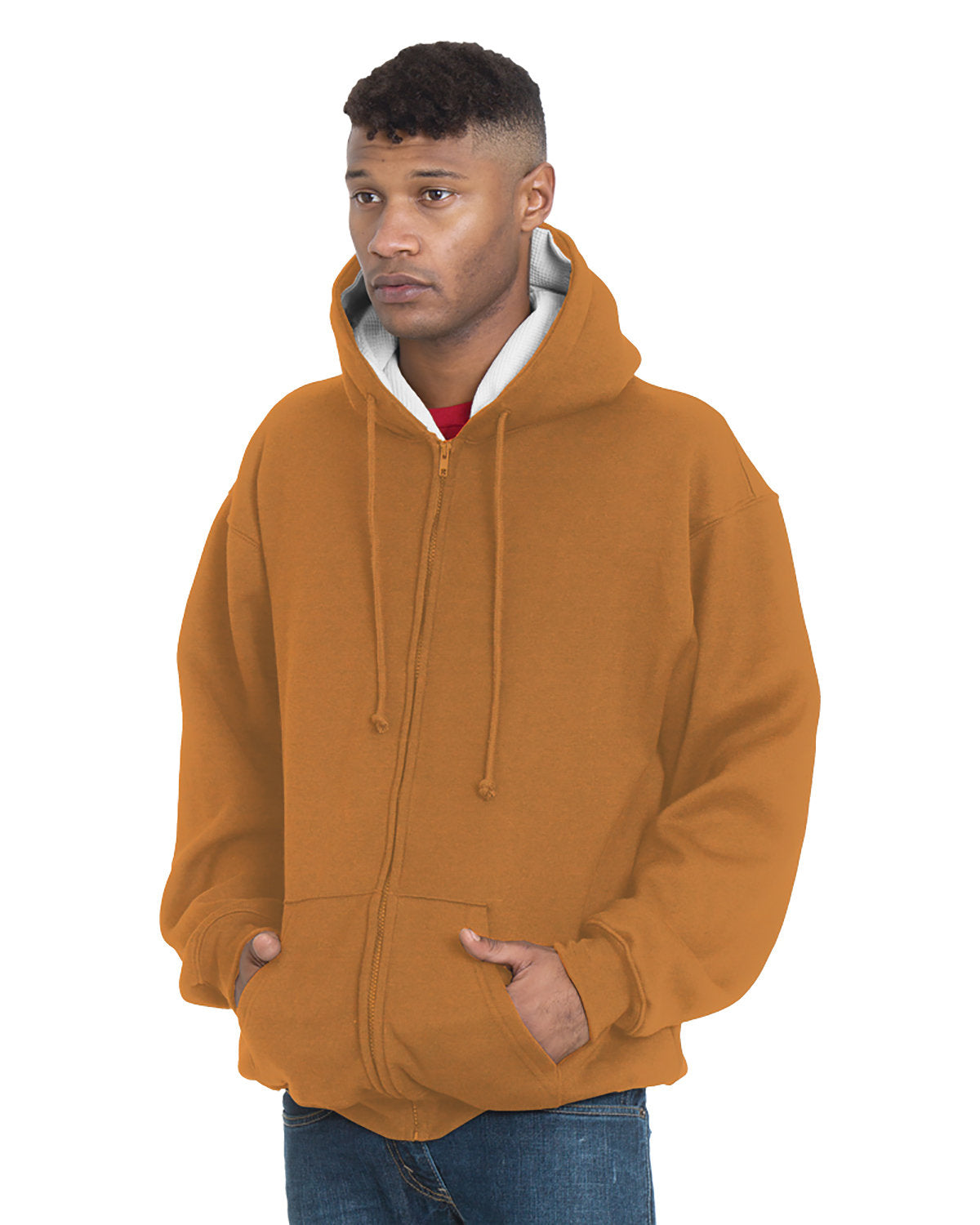 Bayside Adult Super Heavy Thermal-Lined Full-Zip Hooded Sweatshirt Bayside
