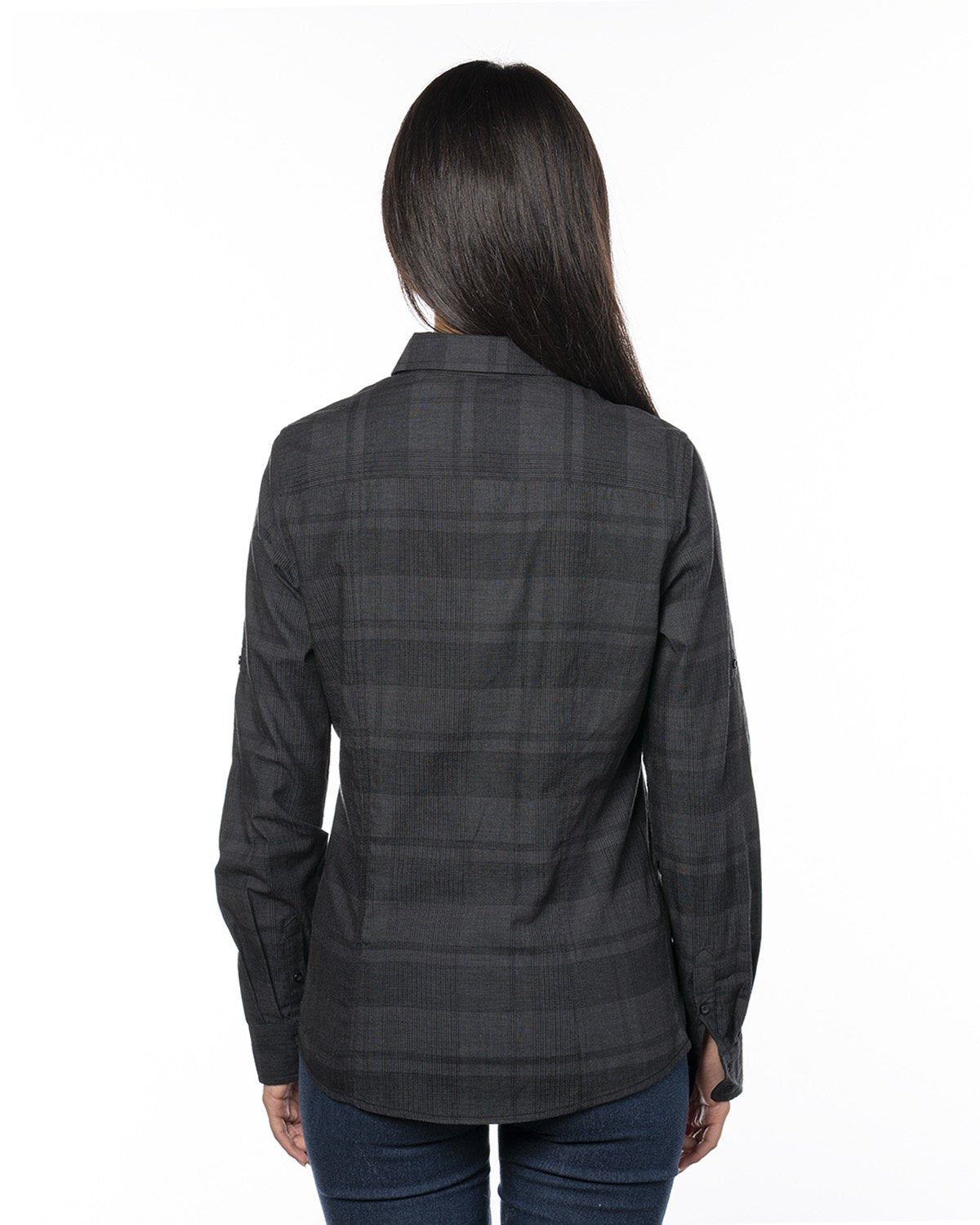 Burnside Ladies' Long-Sleeve Plaid Pattern Woven Shirt Burnside