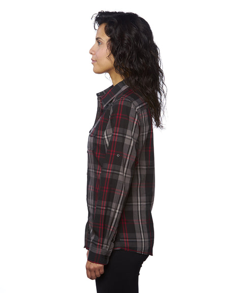 Burnside Ladies' Long-Sleeve Plaid Pattern Woven Shirt Burnside