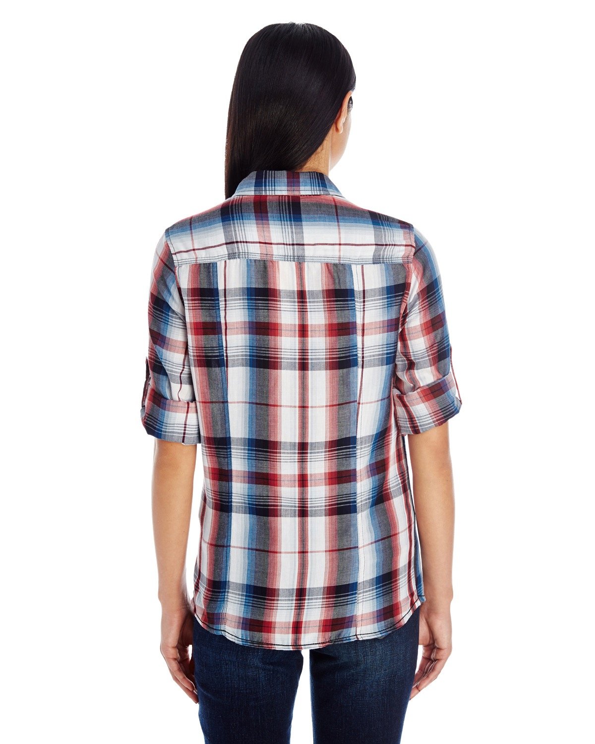 Burnside Ladies' Long-Sleeve Plaid Pattern Woven Shirt Burnside