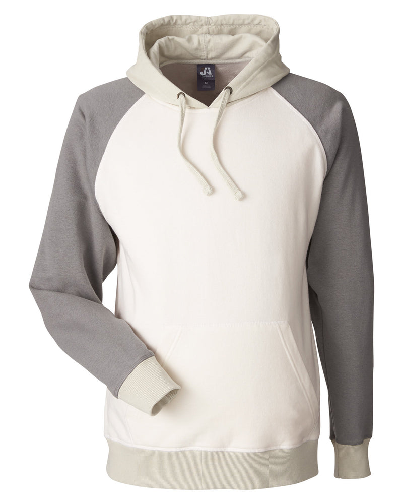 J America Unisex Vintage Tricolor Hooded Sweatshirt