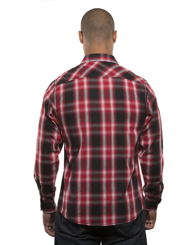 Burnside Men's Long-Sleeve Western Plaid Shirt